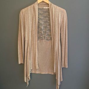 Light beige/cream lace back cardigan
